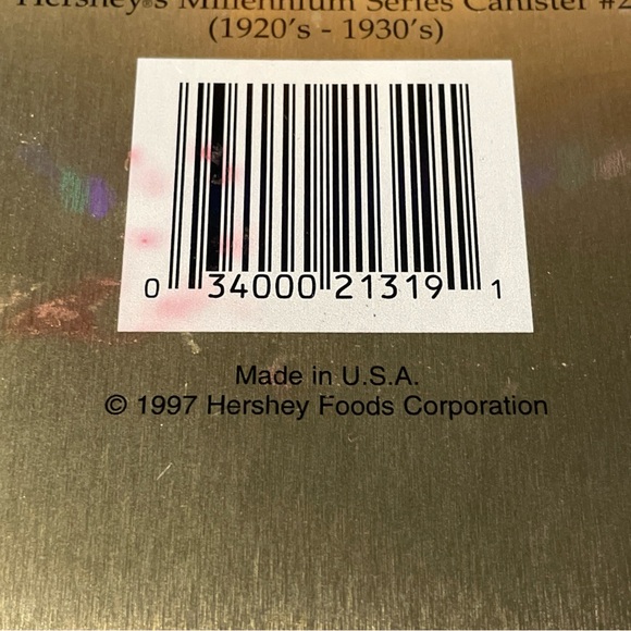 Hershey’s Vintage Tin Box with Lid 1997 Millennium Series Canister #2 - 5”x4”x4” - Picture 10 of 11